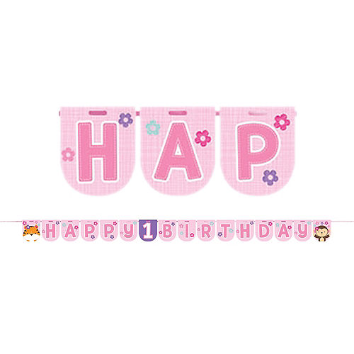 Pink One is Fun 1st Birthday Banner Image #1