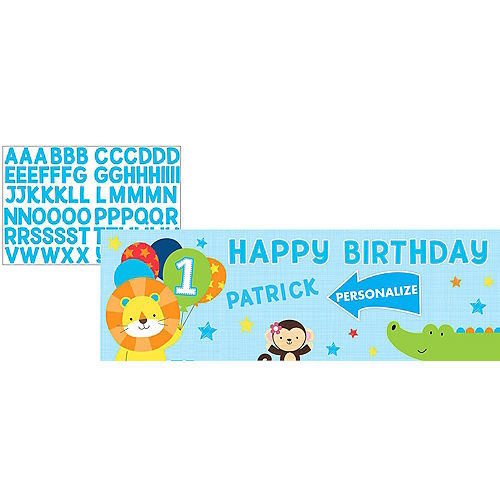 Giant Blue One is Fun 1st Birthday Banner Kit Image #1