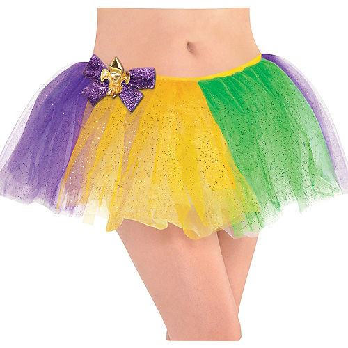 Nav Item for Adult Glitter Mardi Gras Tutu Image #1