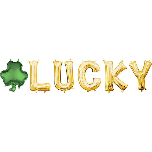 Air-Filled Shamrock Lucky Letter Balloons 6pc Image #1