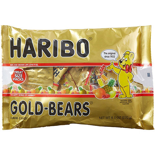 Haribo Goldbears Gummi Bear Pouches Bag, 21pc - Lemon, Orange, Pineapple, Raspberry & Strawberry Image #1
