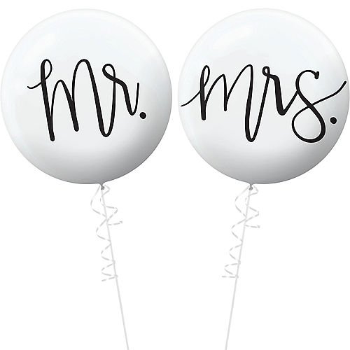 Mr. & Mrs. Wedding Balloons 2ct Image #1
