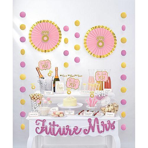 Sparkling Pink Bridal Shower Buffet Decorating Kit 23pc Image #2