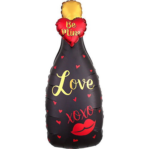 Valentine's Day Champagne Bottle Balloon, 35in Image #1
