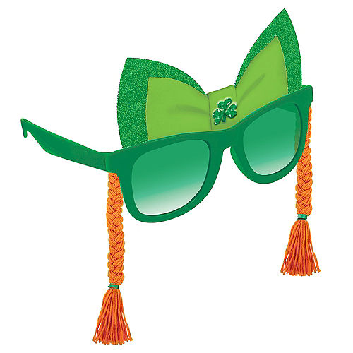 St. Patrick's Day Sunglasses with Braids Image #1
