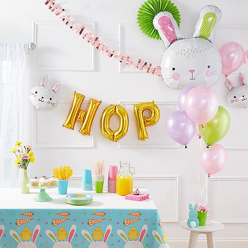 Air-Filled Easter Bunny Hop Letter Balloons 5pc Image #2