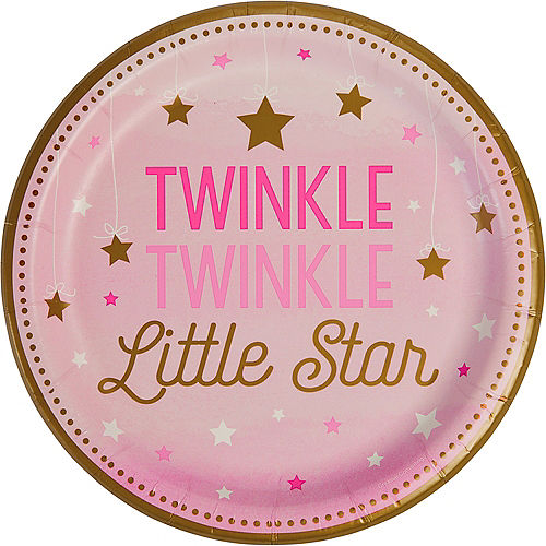Nav Item for Pink Twinkle Twinkle Little Star Lunch Plates 8ct Image #1