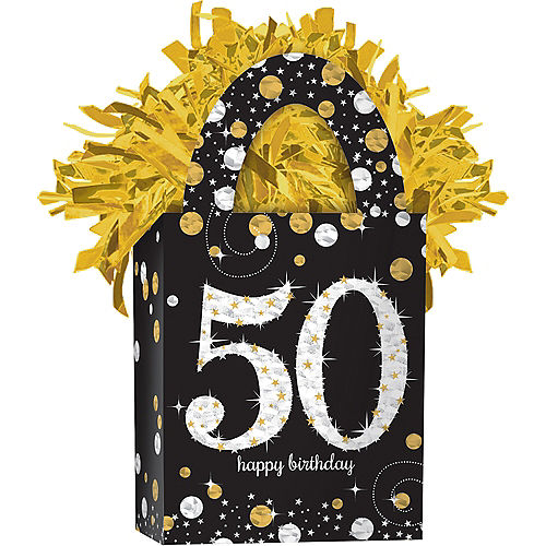Nav Item for Prismatic 50th Birthday Balloon Weight - Sparkling Celebration Image #1