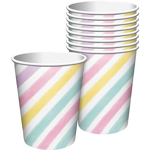 Pastel Striped Cups 8ct Image #1