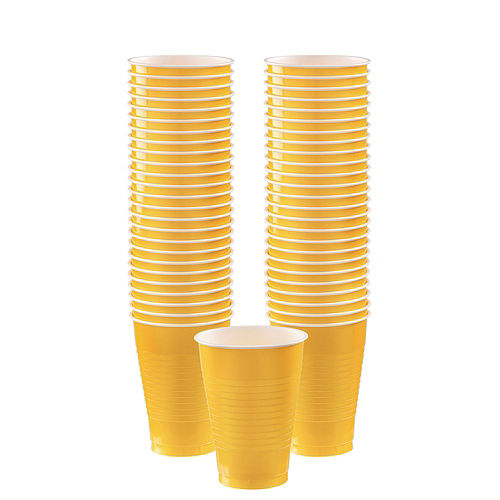 Nav Item for Sunshine Yellow Plastic Tableware Kit for 50 Guests Image #5