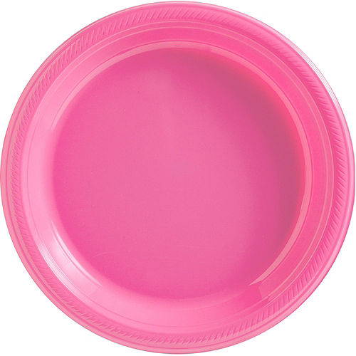 Bright Pink Plastic Tableware Kit for 50 Guests Image #3