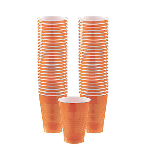 Orange Plastic Tableware Kit for 50 Guests Image #5