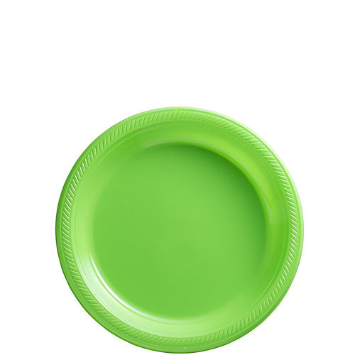 Kiwi Green Plastic Tableware Kit for 50 Guests Image #2