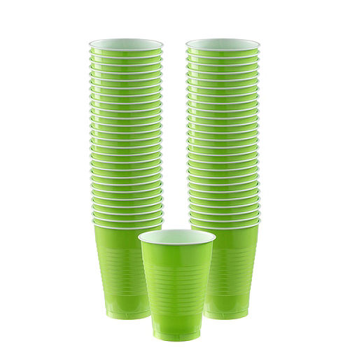 Kiwi Green Plastic Tableware Kit for 50 Guests Image #5