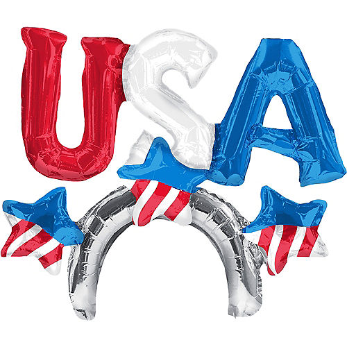 Nav Item for Air-Filled Patriotic USA Balloon Hat, 2in Image #2