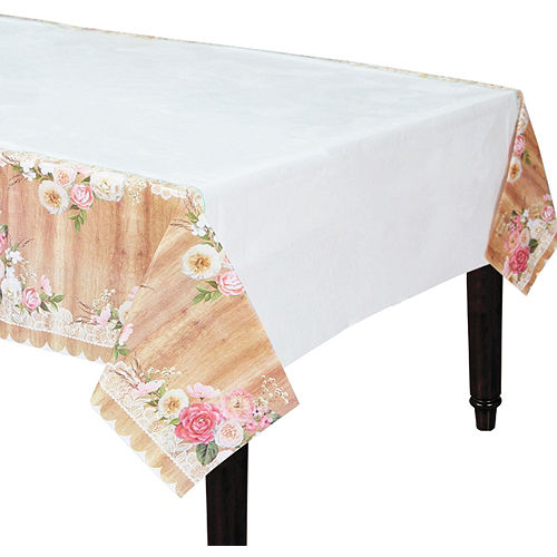 Nav Item for Floral & Lace Rustic Wedding Table Cover Image #1