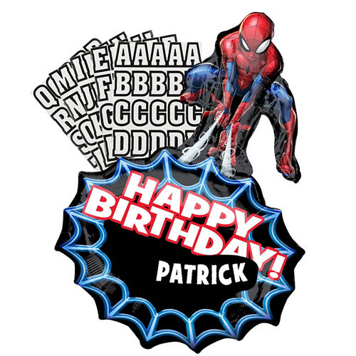 Nav Item for Personalized Spider-Man Birthday Balloon Kit 23in x 34in Image #1