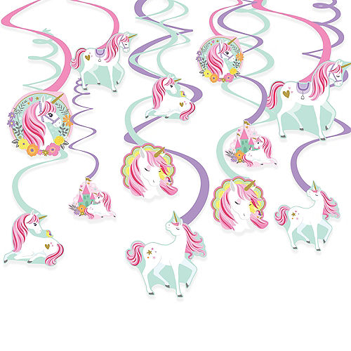 Nav Item for Magical Unicorn Swirl Decorations 12ct Image #1