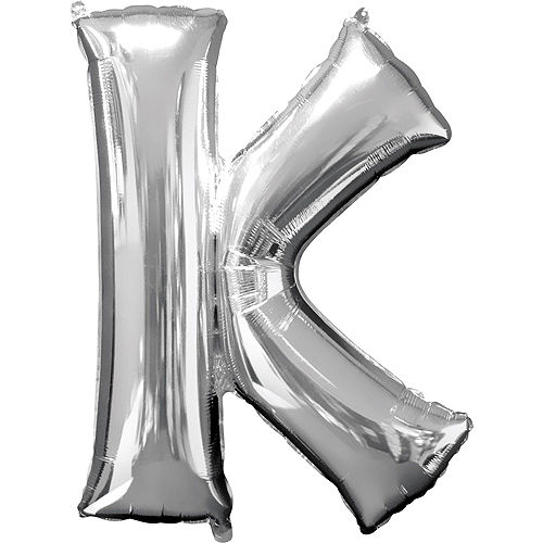 34in Silver Eek Letter Balloon Kit Image #3
