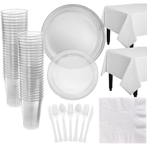 Nav Item for CLEAR Plastic Tableware Kit for 50 Guests Image #1