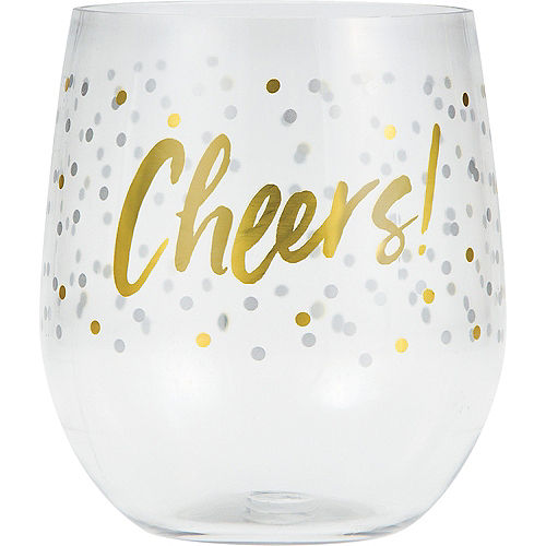 Cheers Plastic Stemless Wine Glass Image #1
