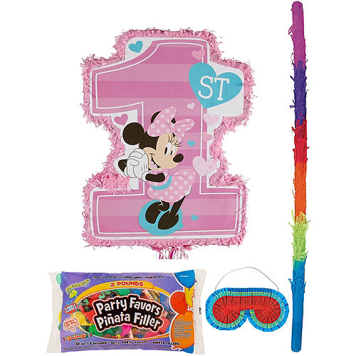 Nav Item for 1st Birthday Minnie Mouse Pinata Kit with Candy & Favors Image #1