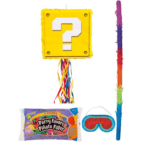 Question Block Pinata Kit with Candy & Favors - Super Mario Image #1