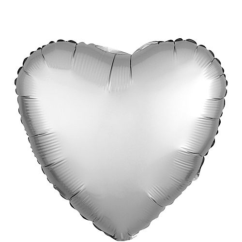 Nav Item for 17in Silver Satin Heart Balloon Image #1