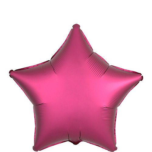 Bright Pink Satin Star Balloon Image #1