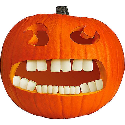 Nav Item for Glow-In-The-Dark Pumpkin Buck Teeth 7pc Image #2