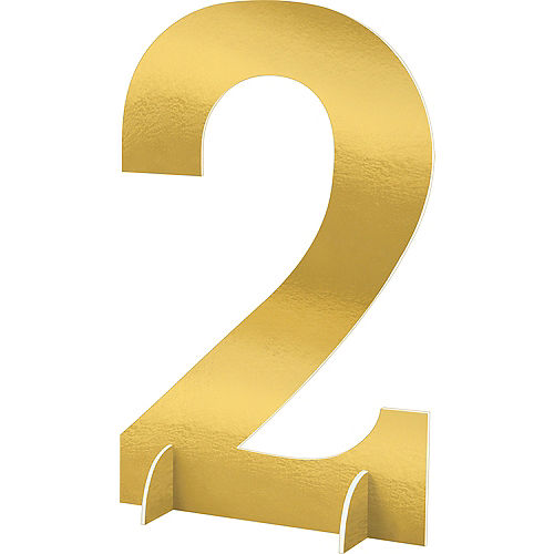 Giant Metallic Gold Number 2 Sign Image #1