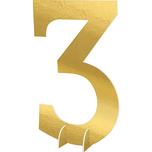 Giant Metallic Gold Number 3 Sign Image #1