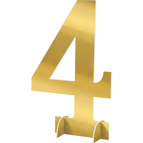 Giant Metallic Gold Number 4 Sign Image #1