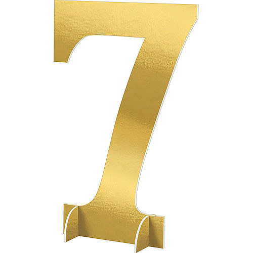 Giant Metallic Gold Number 7 Sign Image #1