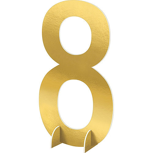 Giant Metallic Gold Number 8 Sign Image #1