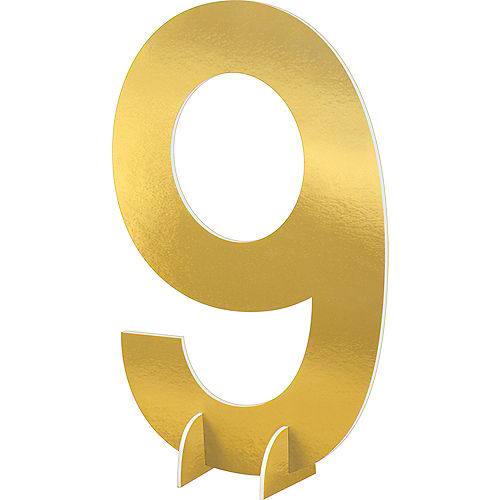 Giant Metallic Gold Number 9 Sign Image #1