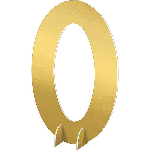 Giant Metallic Gold Number 0 Sign Image #1