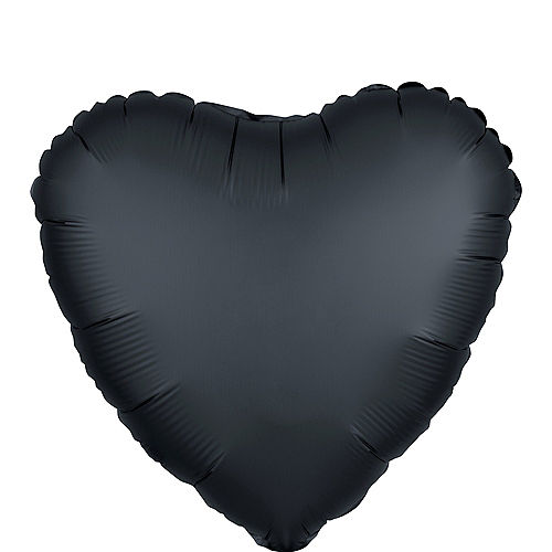Nav Item for 17in Black Satin Heart Balloon Image #1