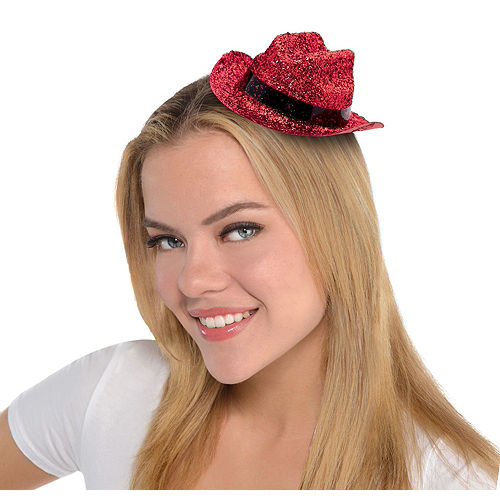 Nav Item for Red Glitter Mini Cowboy Hats 10ct Image #2
