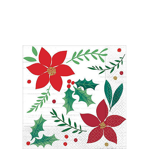 Nav Item for Holly Merry Christmas Beverage Napkins 16ct Image #1