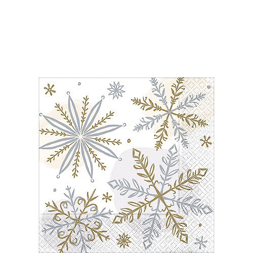 Nav Item for Sparkling Snowflake Beverage Napkins 16ct Image #1