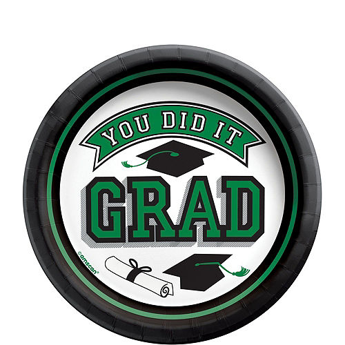 Nav Item for Congrats Grad Green Graduation Tableware Kit for 18 Guests Image #2