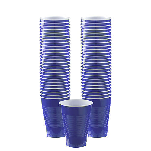 Royal Blue & Orange Plastic Tableware Kit for 50 Guests Image #5