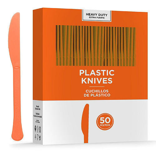 Black & Orange Plastic Tableware Kit for 50 Guests Image #9