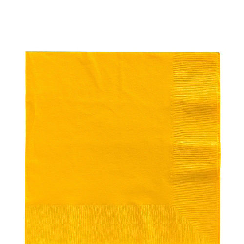 Purple & Sunshine Yellow Plastic Tableware Kit for 50 Guests Image #4