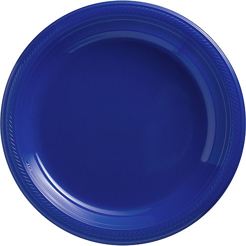 Royal Blue & White Plastic Tableware Kit for 100 Guests Image #3