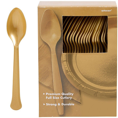 Nav Item for Gold & Black Plastic Tableware Kit for 100 Guests Image #12
