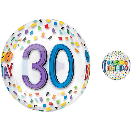 Colorful Confetti 30th Birthday Balloon - See Thru Orbz Image #1