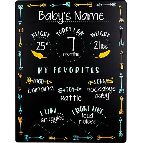 Baby Boy Milestones Chalkboard Sign Image #2
