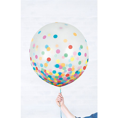 Round Multicolored Confetti Balloons 2ct, 24in Image #1